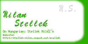 milan stellek business card